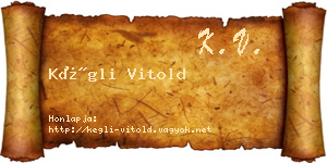 Kégli Vitold névjegykártya